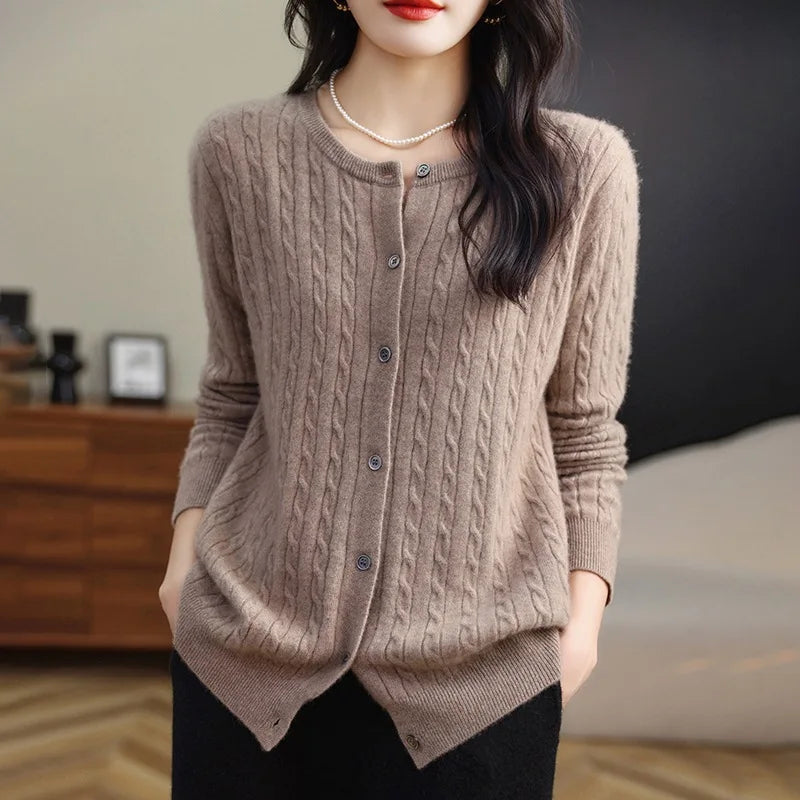 Cardigan en maille torsadée Veronica