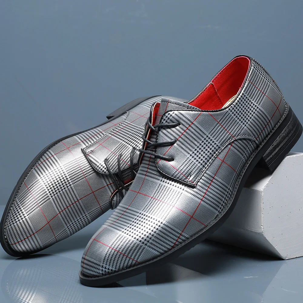 Oxfords Magnus de piel a cuadros