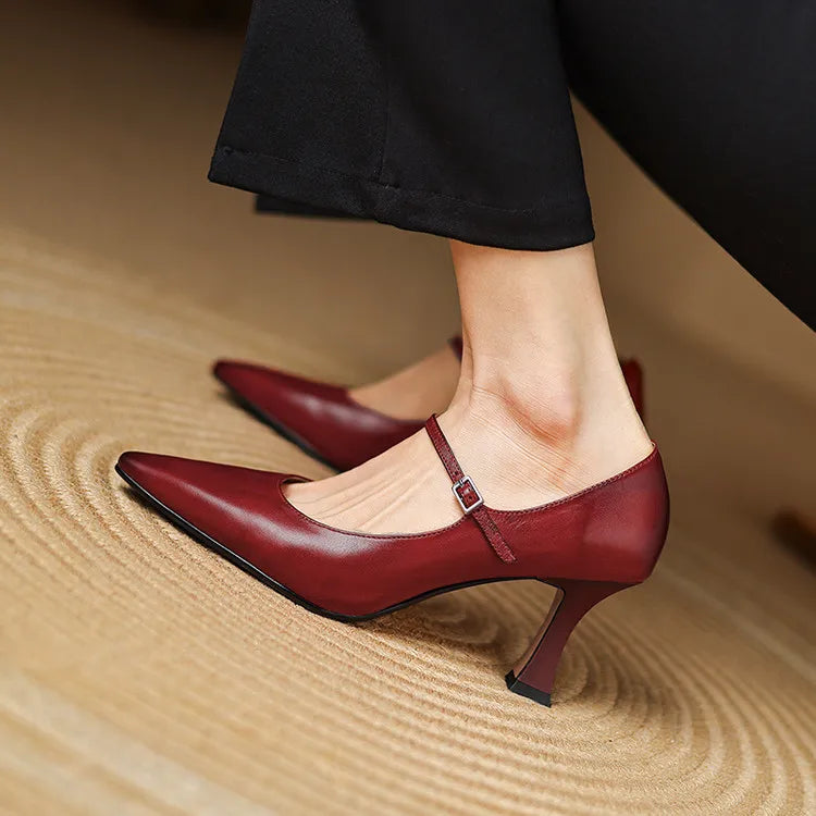 Tacones Samara de cuero genuino
