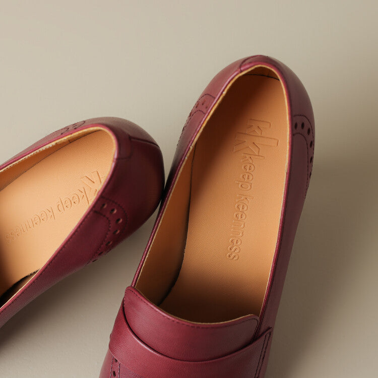 Zapatos de tacón Nyla de cuero genuino con punta afilada