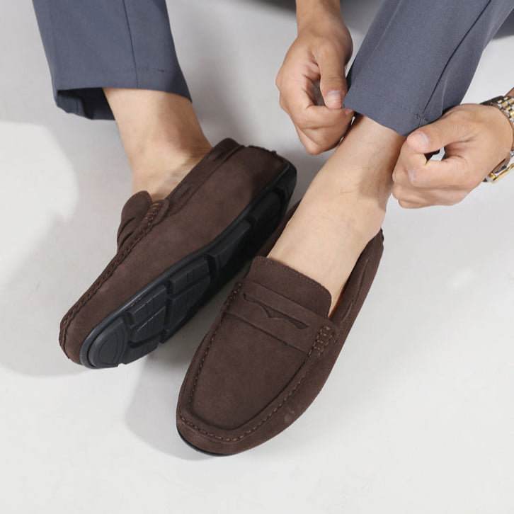 Mocasines Fletro de ante auténtico