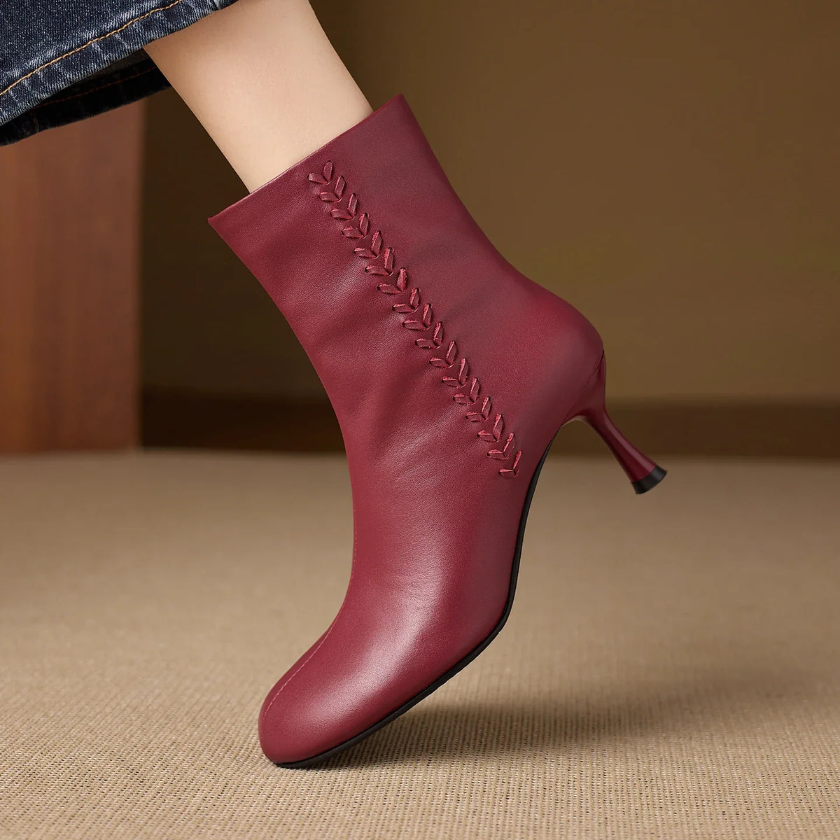Aylan Stiefeletten mit Stilettoabsatz aus echtem Leder