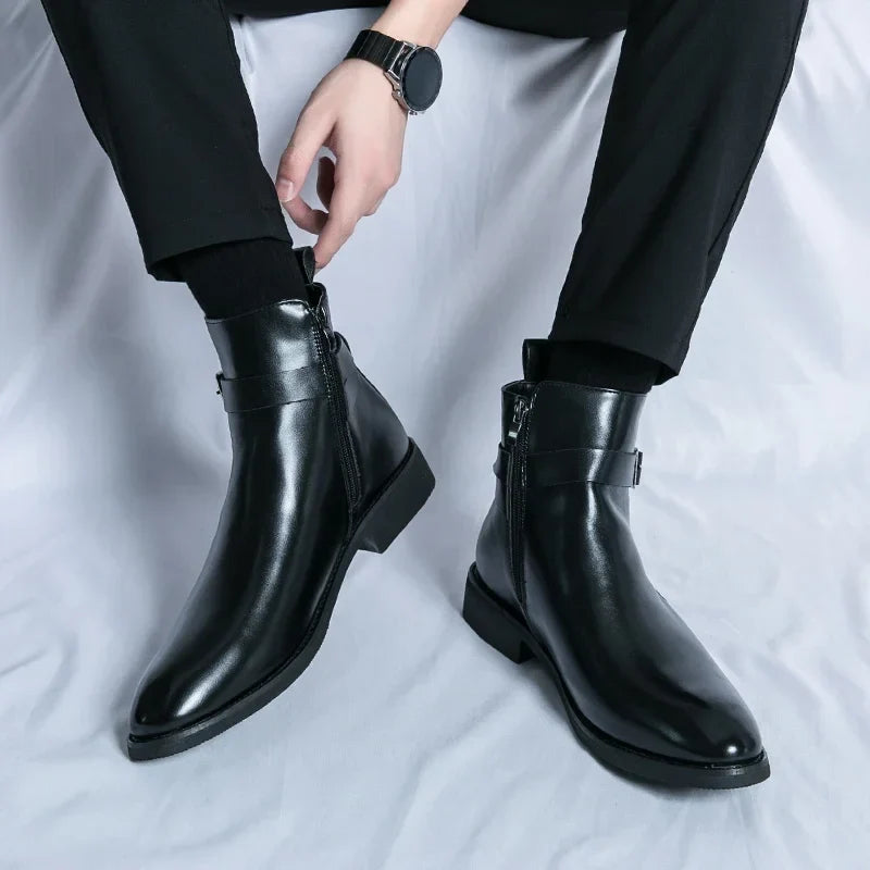 Bottines Chelsea Sergio en cuir véritable