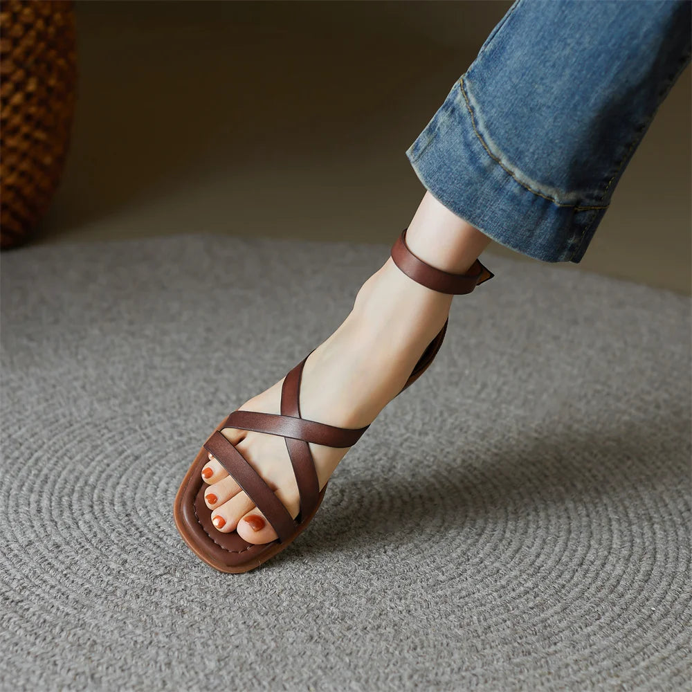 AGNIT STRAPPY LEATHER SANDALS
