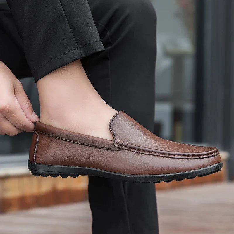 Hombre loafers i äkta läder
