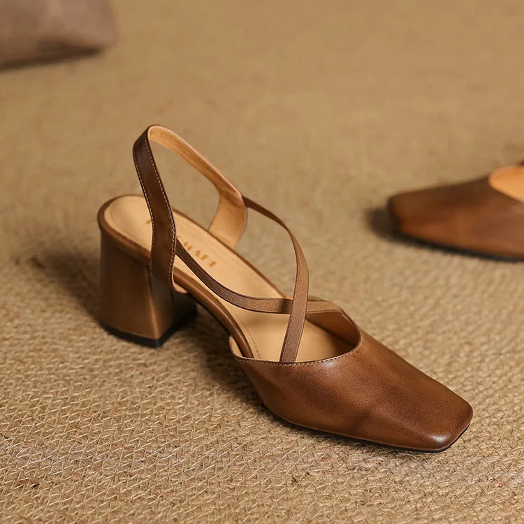 Tacones Petra de cuero genuino