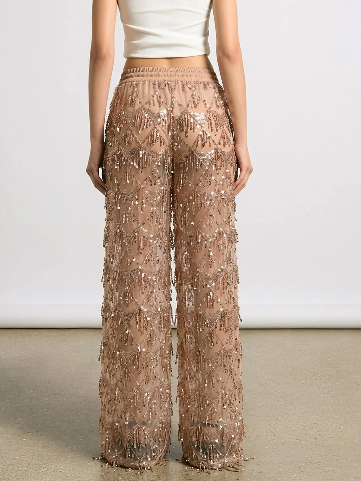 AUREA SEQUIN FRINGE TROUSERS