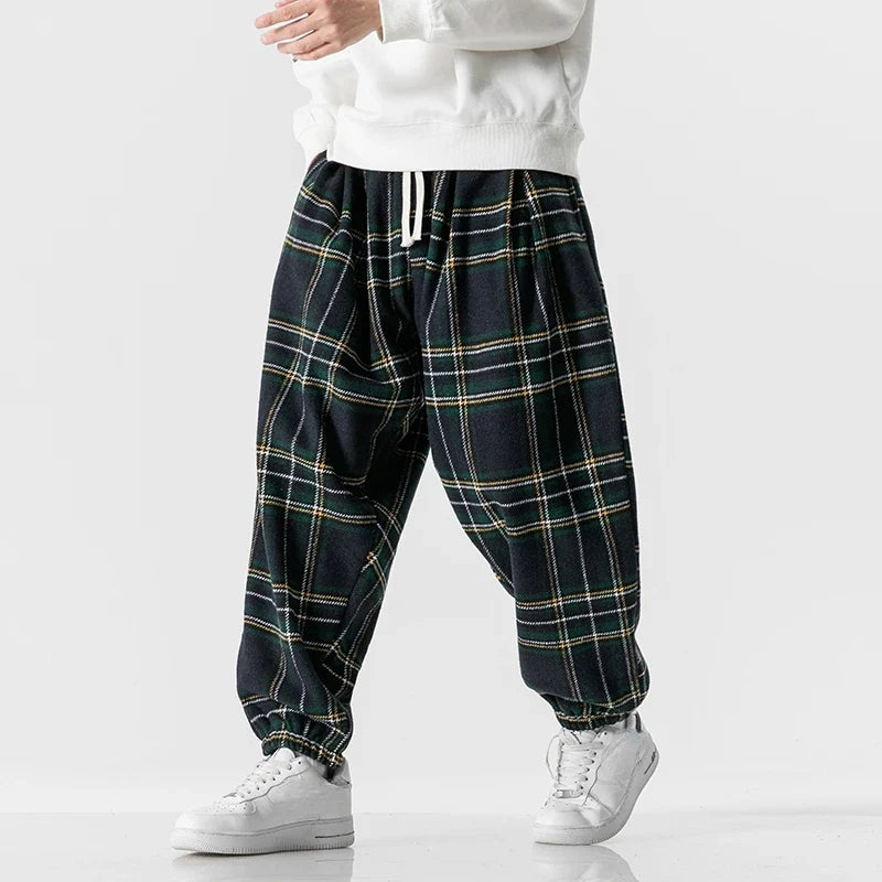 Pantalon de jogging décontracté à carreaux