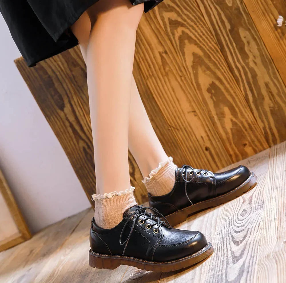 ELORA GENUINE LEATHER OXFORD SHOES