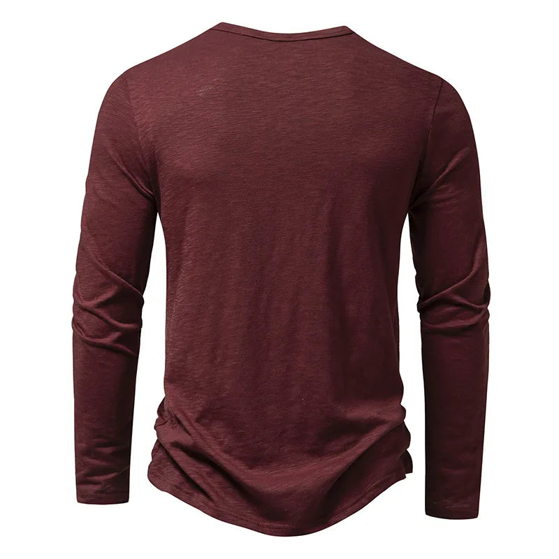 Enzo katoenen henleyshirt