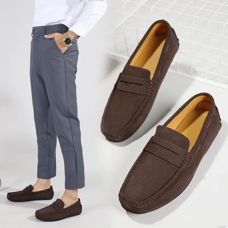 Mocasines Fletro de ante auténtico