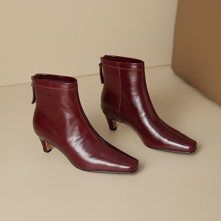 Nolia Stiefel aus echtem Leder mit eckiger Kappe