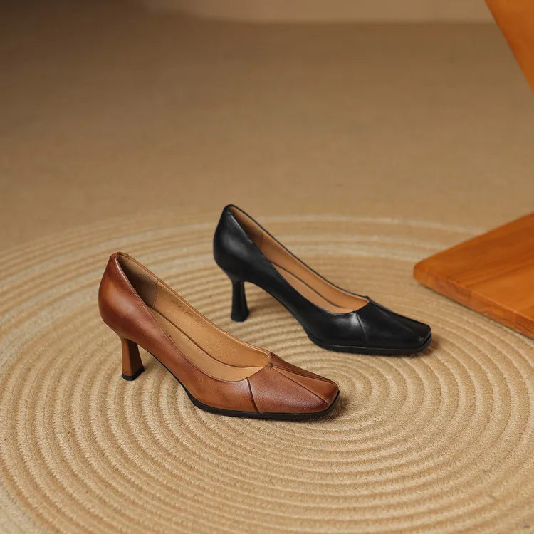 AMBER GENUINE LEATHER HEELS