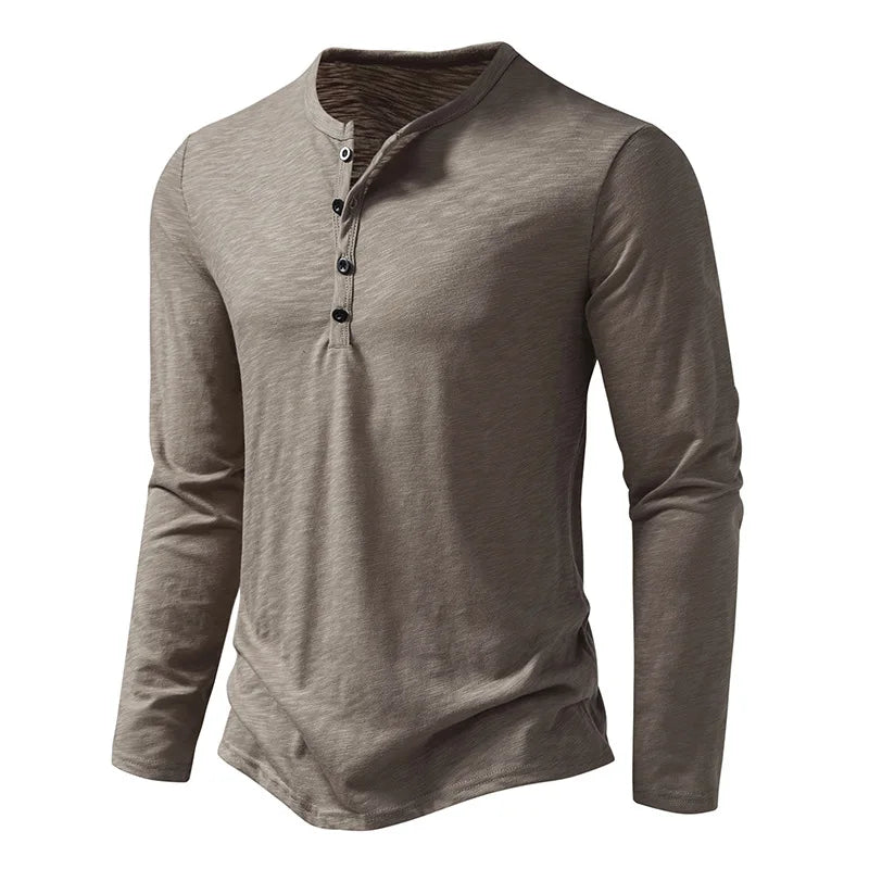 Enzo katoenen henleyshirt
