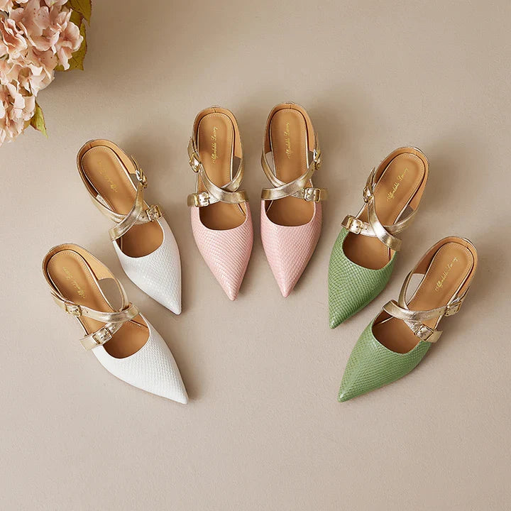 Mules Zelle in vera pelle