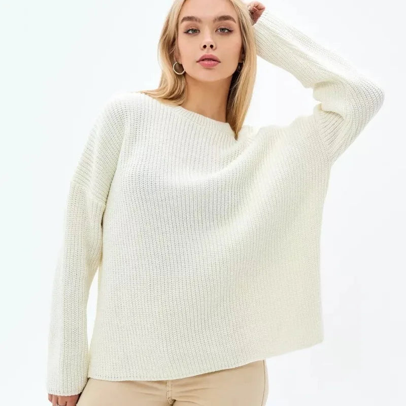 Maglione in maglia Royal con spalle scese