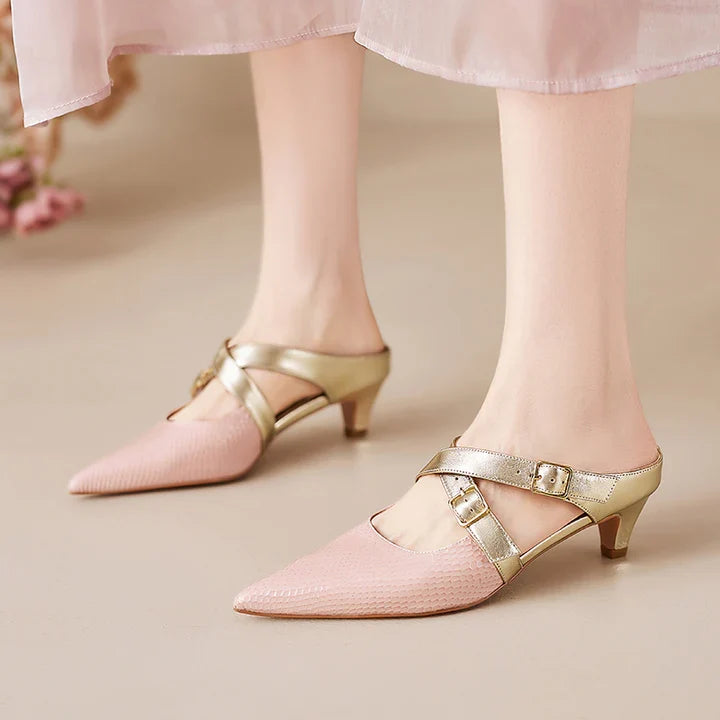 Mules Zelle in vera pelle