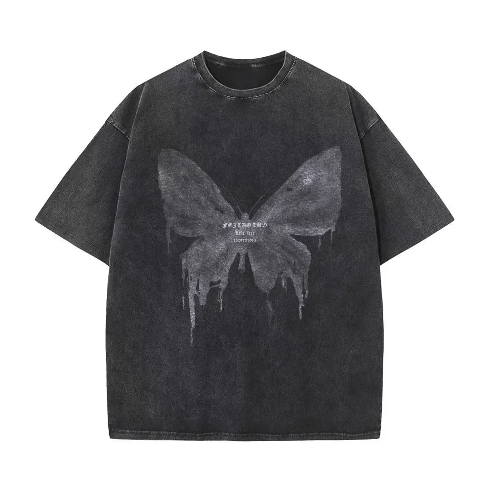 Schmetterlings-Baumwoll-T-Shirt
