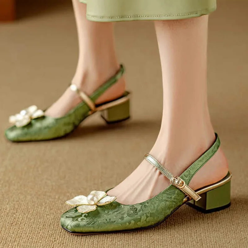 Camellia slingback-pumps