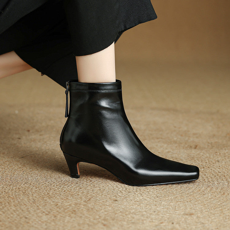 Nolia Stiefel aus echtem Leder mit eckiger Kappe