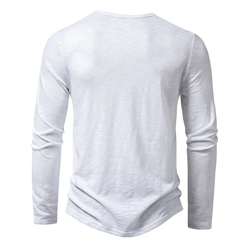 Enzo katoenen henleyshirt
