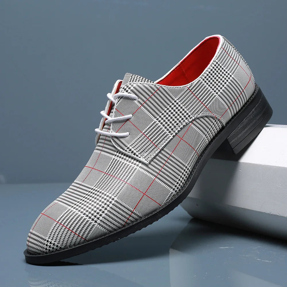 Oxfords Magnus de piel a cuadros