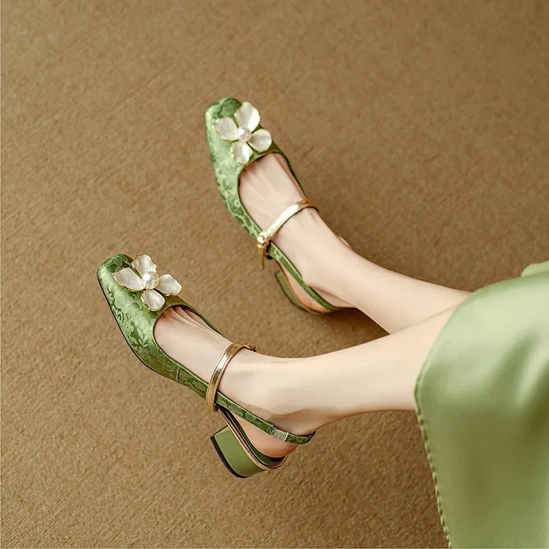 AMARA FLORAL PEARL HEELS
