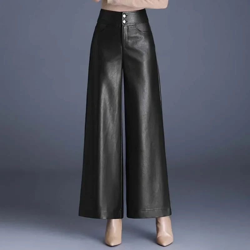 Aurelia Wide Leg Leather Pants
