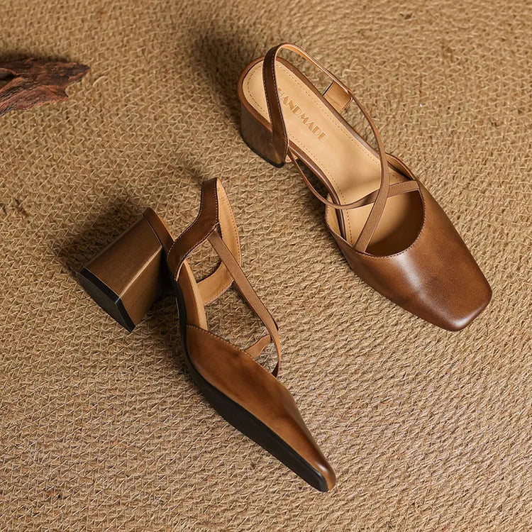 Tacones Petra de cuero genuino