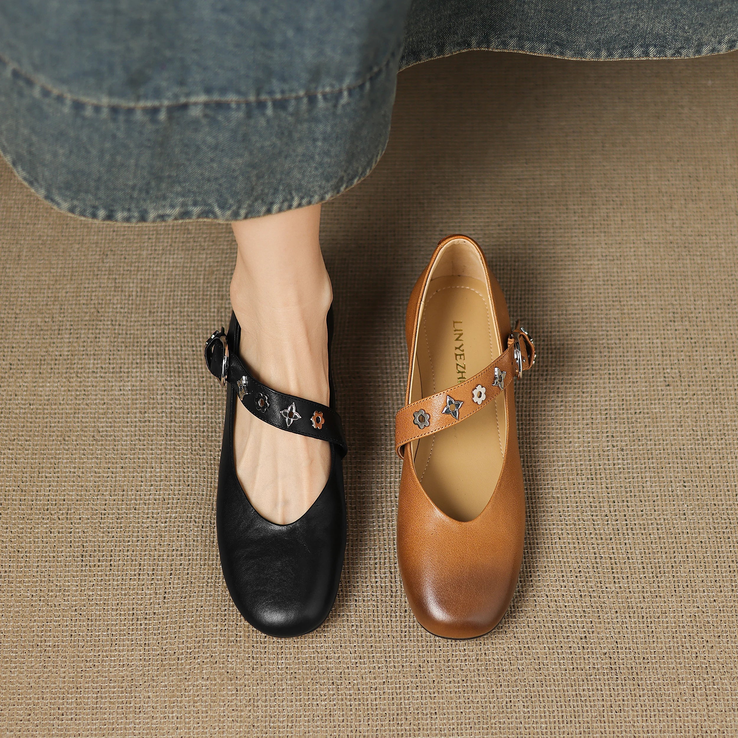OPHIRA GENUINE LEATHER FLATS