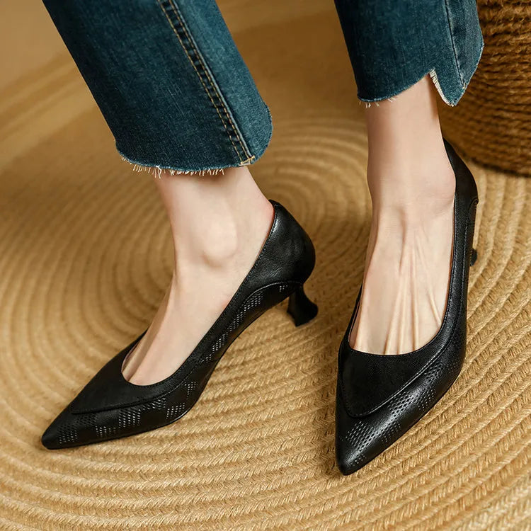 BELLE GENUINE LEATHER HEELS