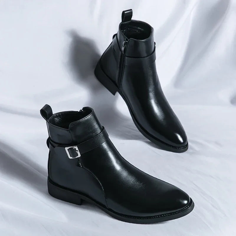 Bottines Chelsea Sergio en cuir véritable