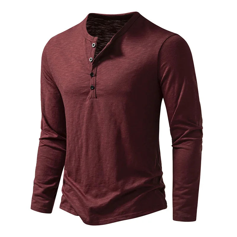 Enzo katoenen henleyshirt