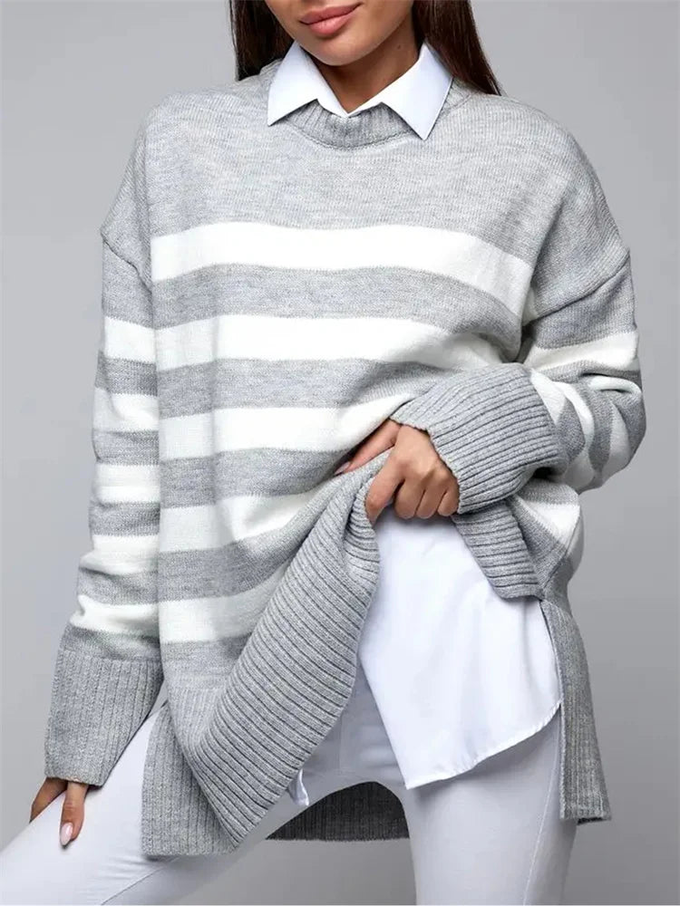 Aurelia Oversize-Pullover mit Streifen