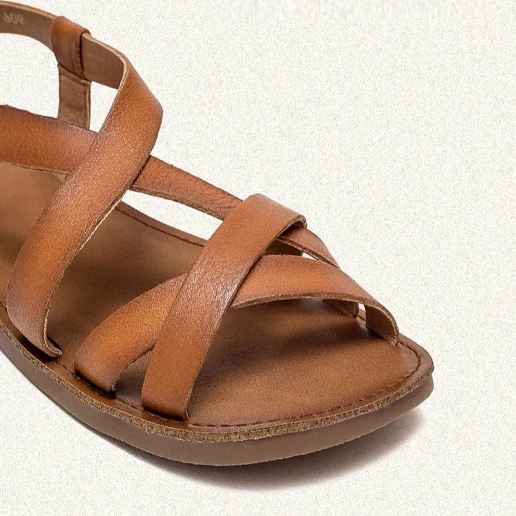 Patinaläder-sandal