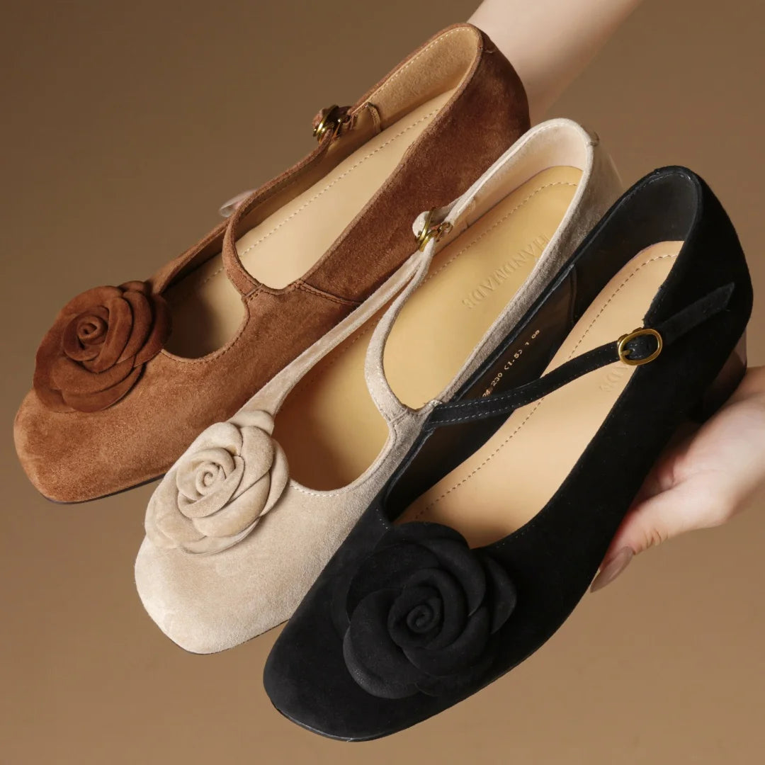 THEORA SUEDE MARY JANE HEELS