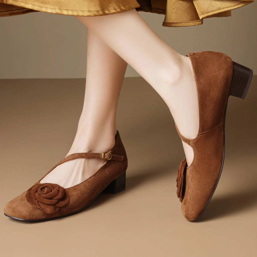 THEORA SUEDE MARY JANE HEELS