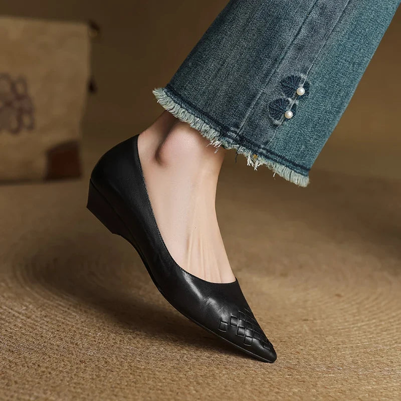 Zelith pumps i äkta läder