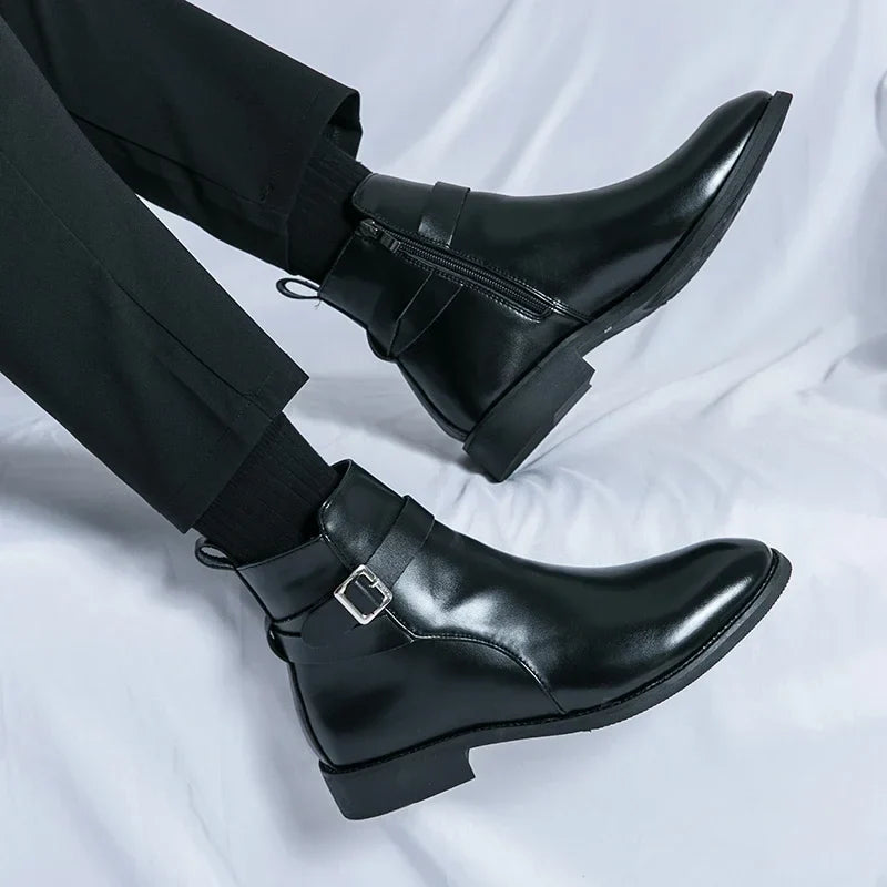 Bottines Chelsea Sergio en cuir véritable