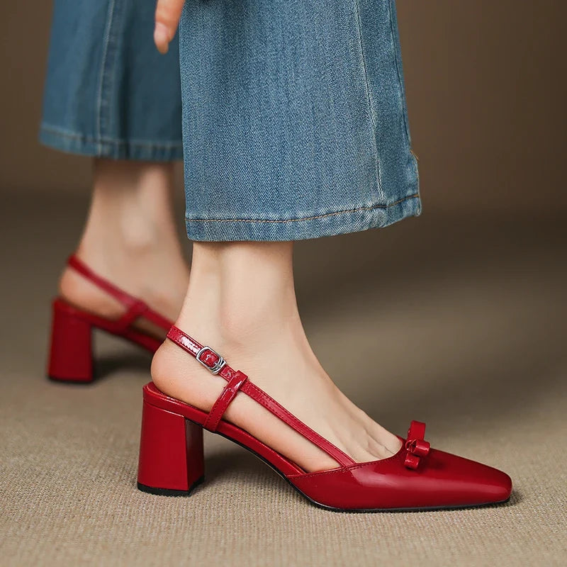 Tacones Melani de cuero genuino