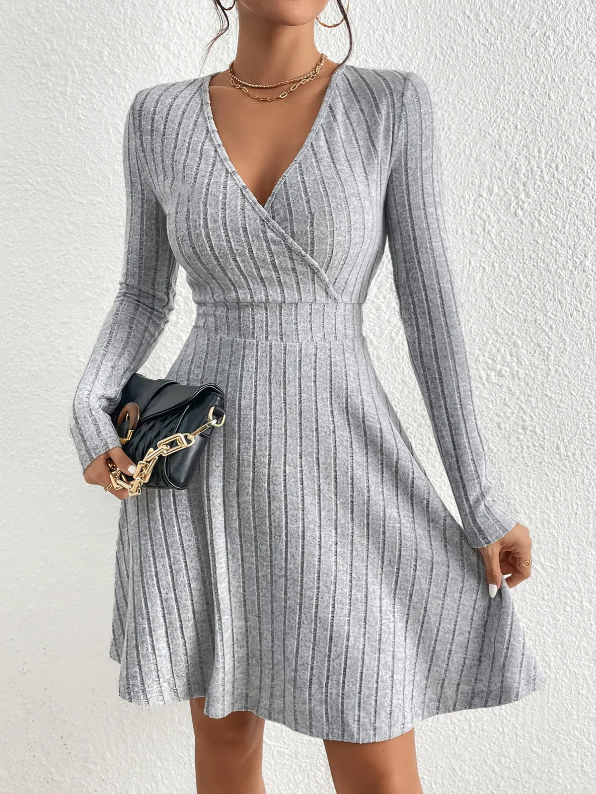 Vestido de malha canelada Rebecca