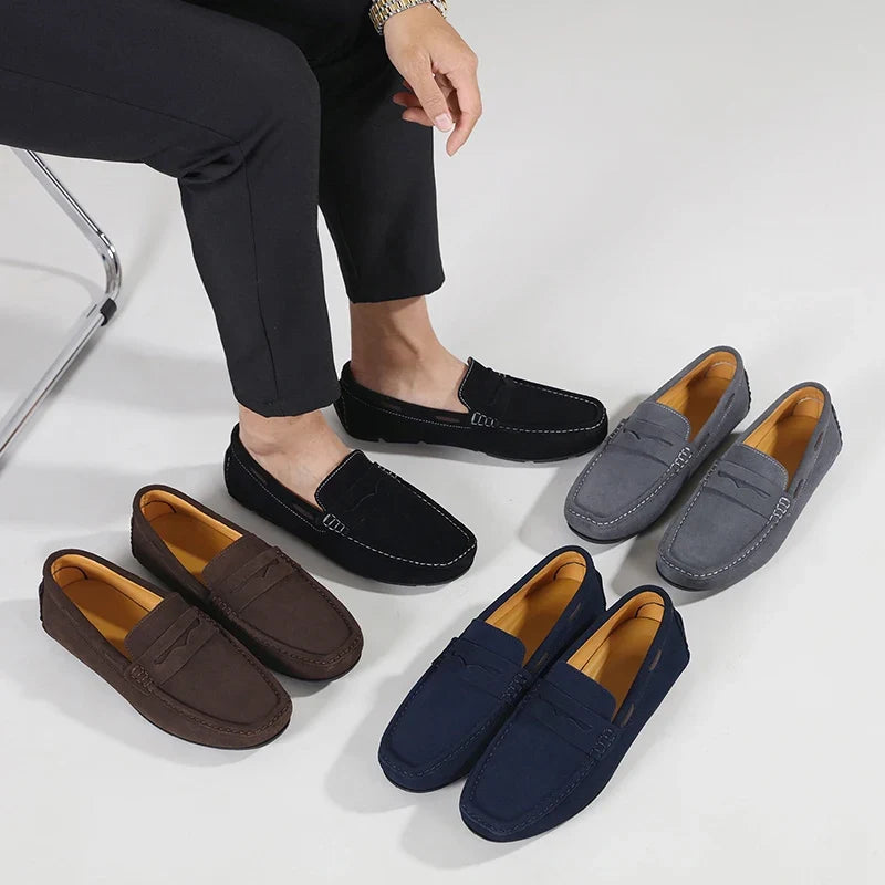 Mocasines Fletro de ante auténtico