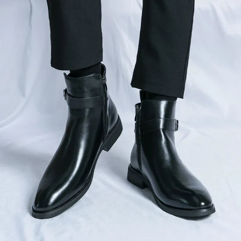 Bottines Chelsea Sergio en cuir véritable