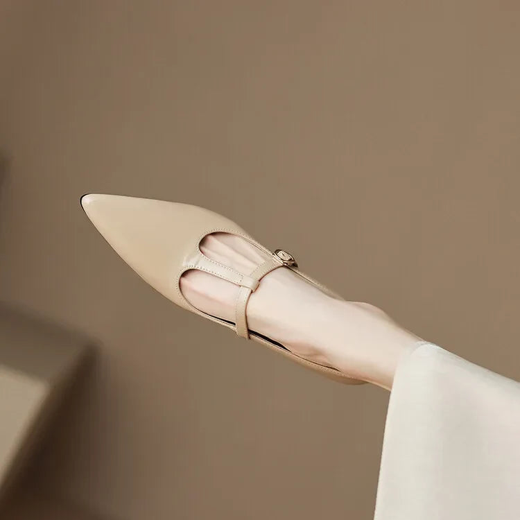 Tacones Ileen de cuero genuino