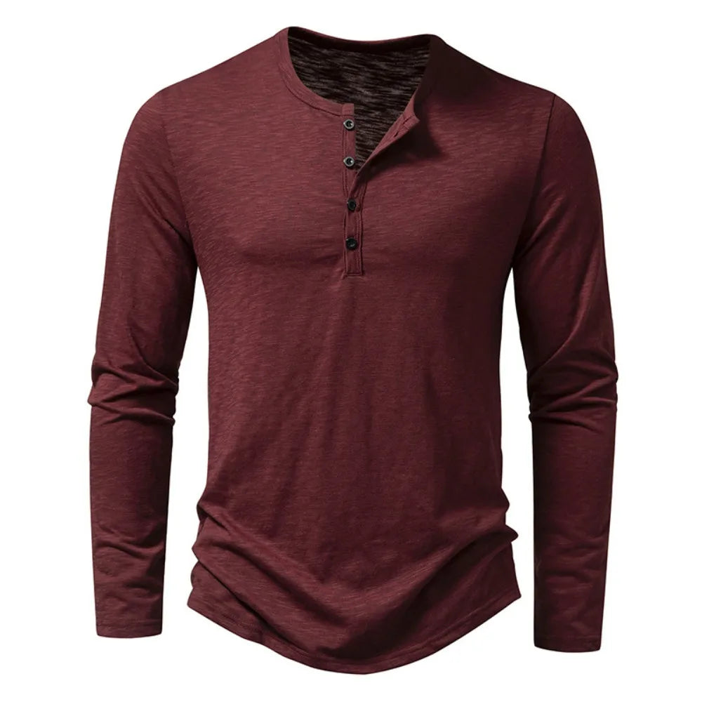 Enzo katoenen henleyshirt