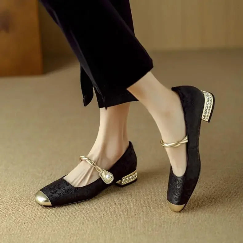 VELORA SATIN MARY JANE HEELS