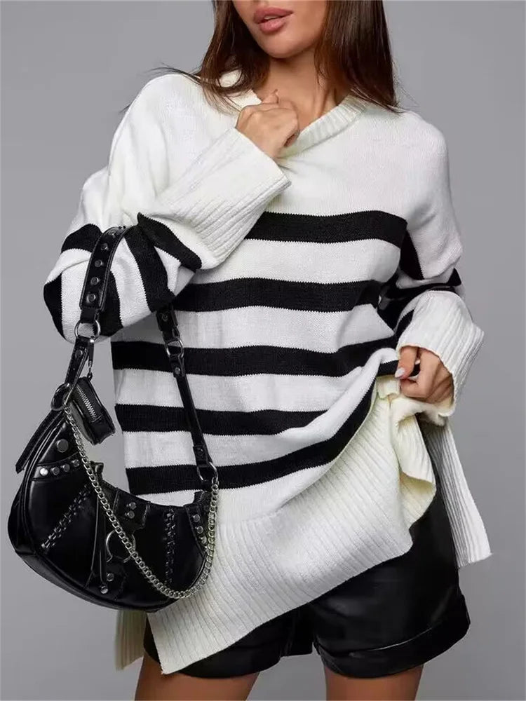 Aurelia Oversize-Pullover mit Streifen