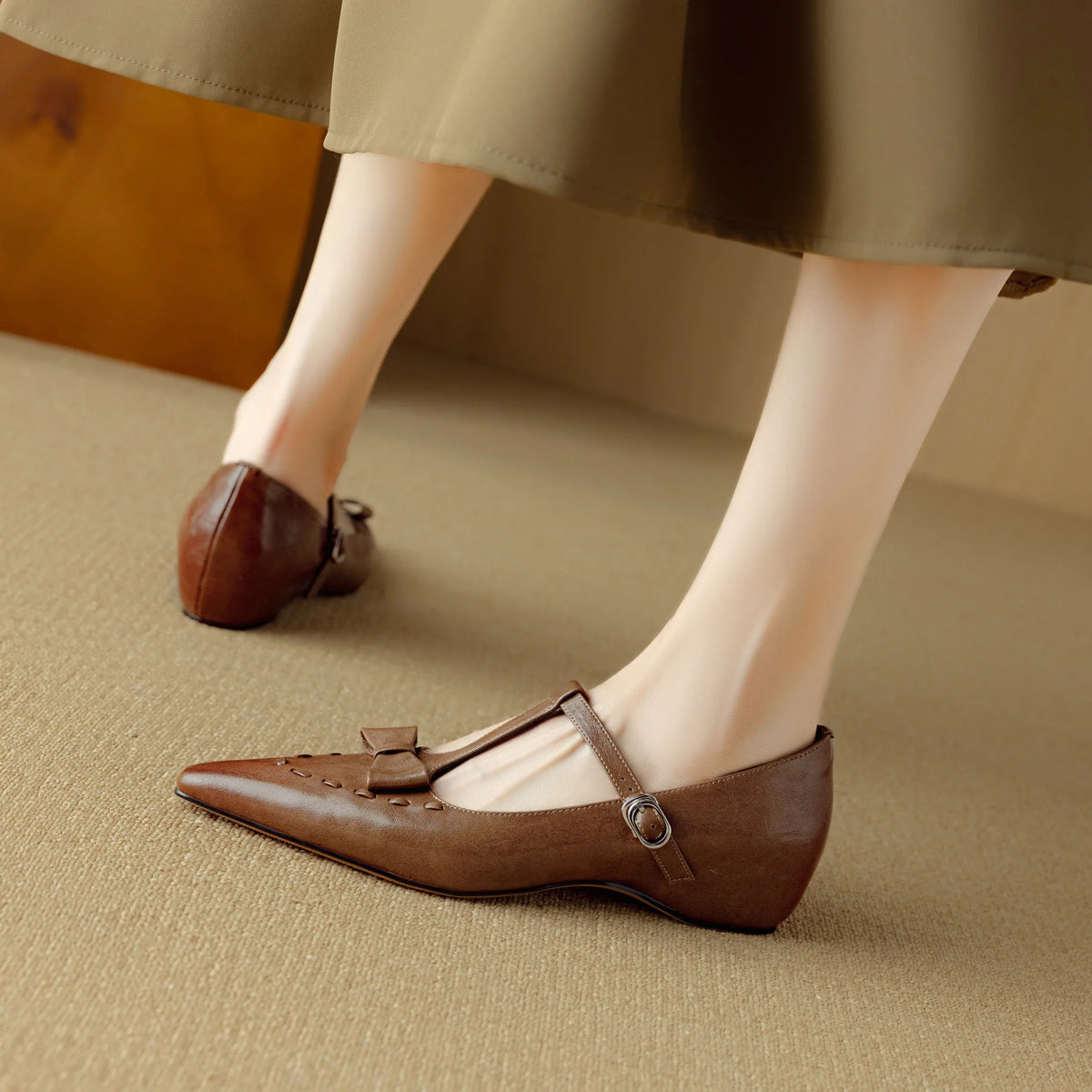 Tiara pumps i äkta läder