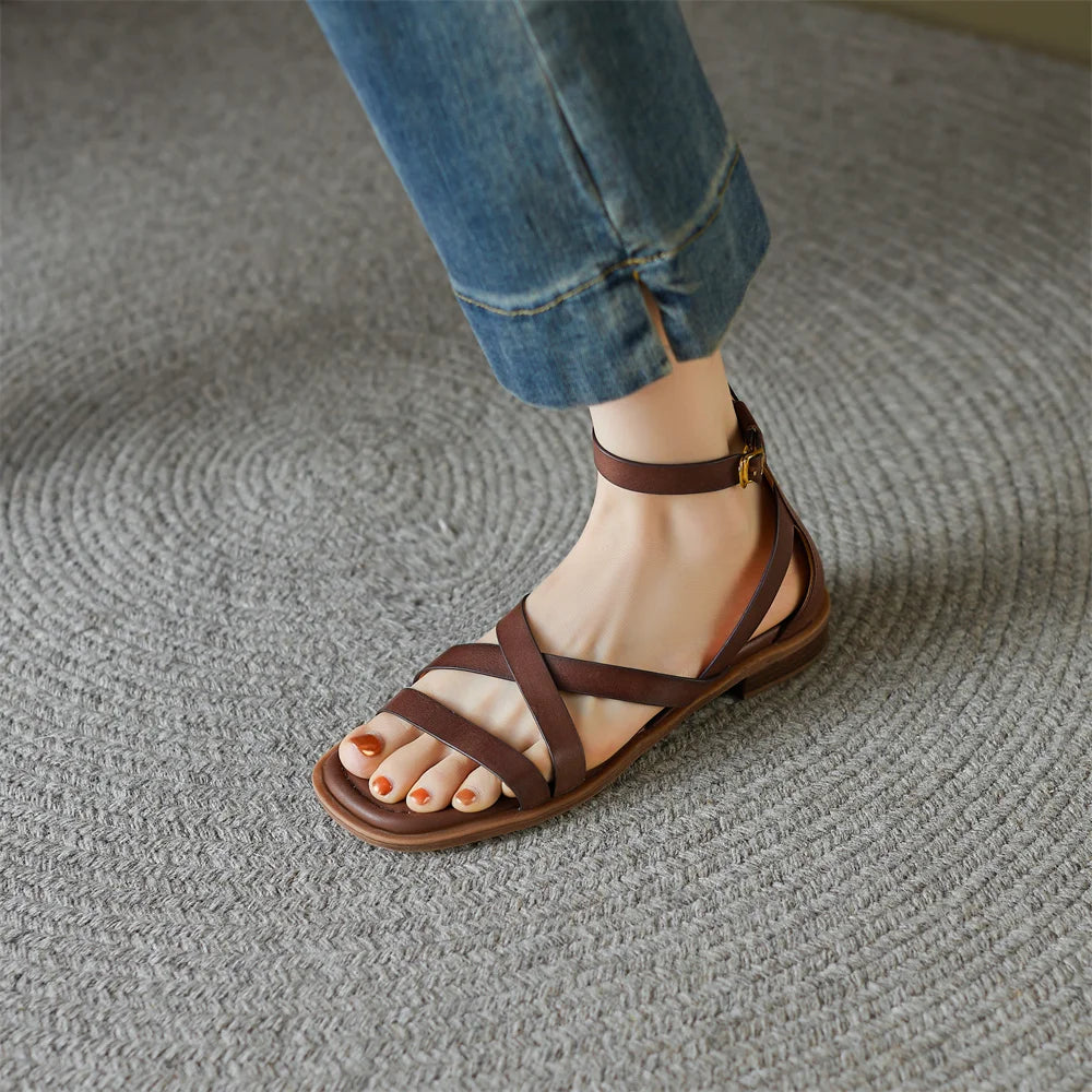 AGNIT STRAPPY LEATHER SANDALS