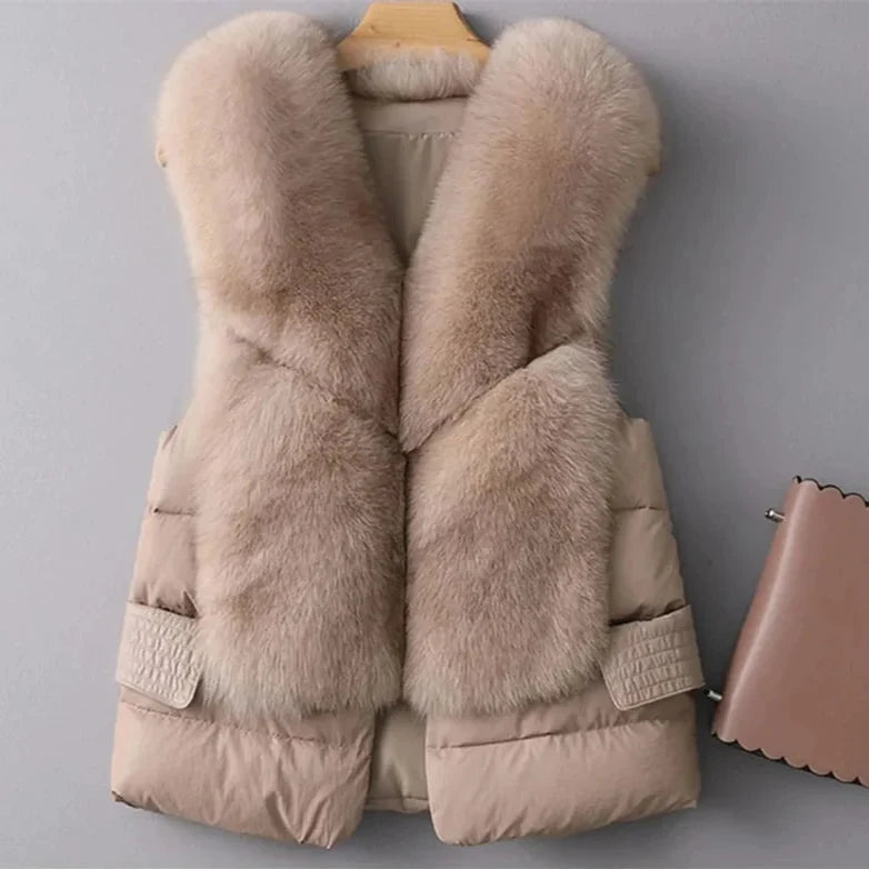 Gilet matelassé en fausse fourrure